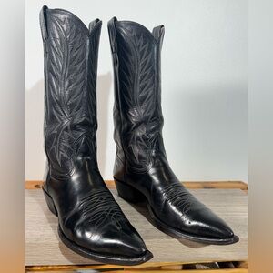 Vintage Nocona Thieves Market Men’s Cowboy Boots Size 8 B Black Leather USA Made